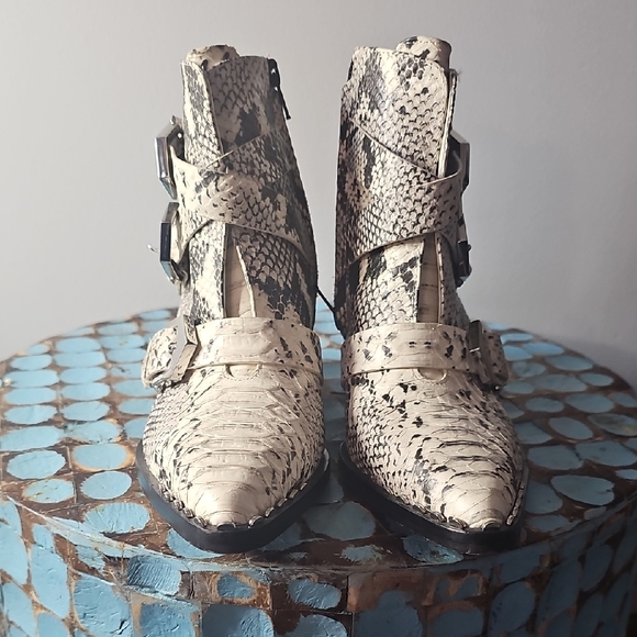 Gianni Bini Shoes - Gianni Bini Cowboy Women's Snakeskin Ankle Boots